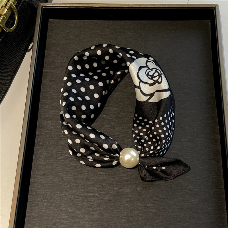 🧣 Halskjede med skjerf og magnetlås med perler: Elegant 2-i-1-skjerf med mønster! ✨