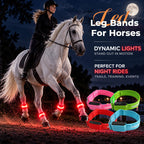 🐎LED-benbånd til hester | Lysende benbånd med høy synlighet for natt ridning
