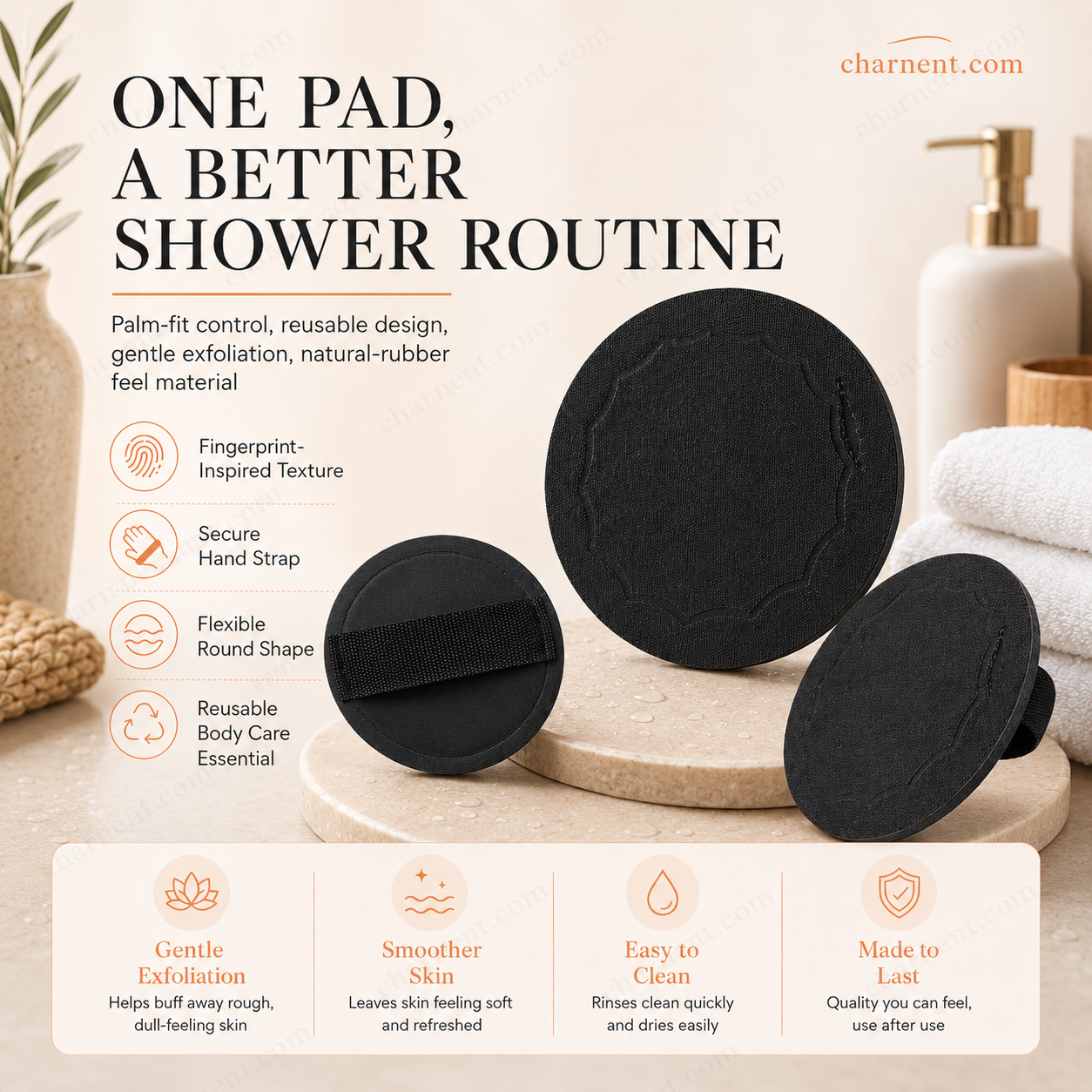 🚿 Eksfolierende skrubb-badeputer🧖‍♀️