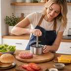 🍔 Burgerpresse i rustfritt stål | Lag perfekte, jevne burgere på en enkel måte