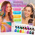 🔥Siste dag med 50 % rabatt – 🌈Sett med 12 midlertidige hårkritt med applikator