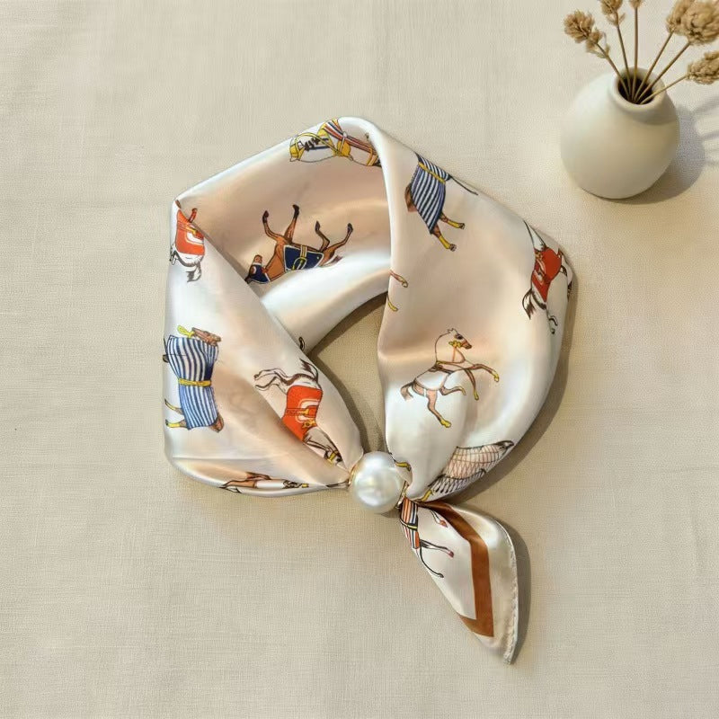 🧣 Halskjede med skjerf og magnetlås med perler: Elegant 2-i-1-skjerf med mønster! ✨