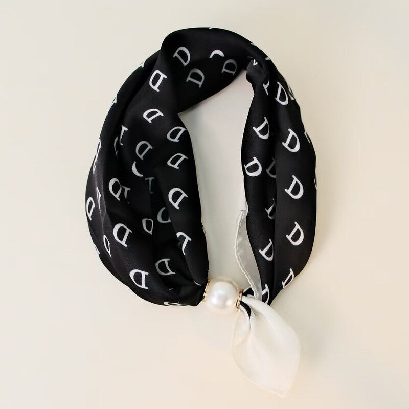 🧣 Halskjede med skjerf og magnetlås med perler: Elegant 2-i-1-skjerf med mønster! ✨