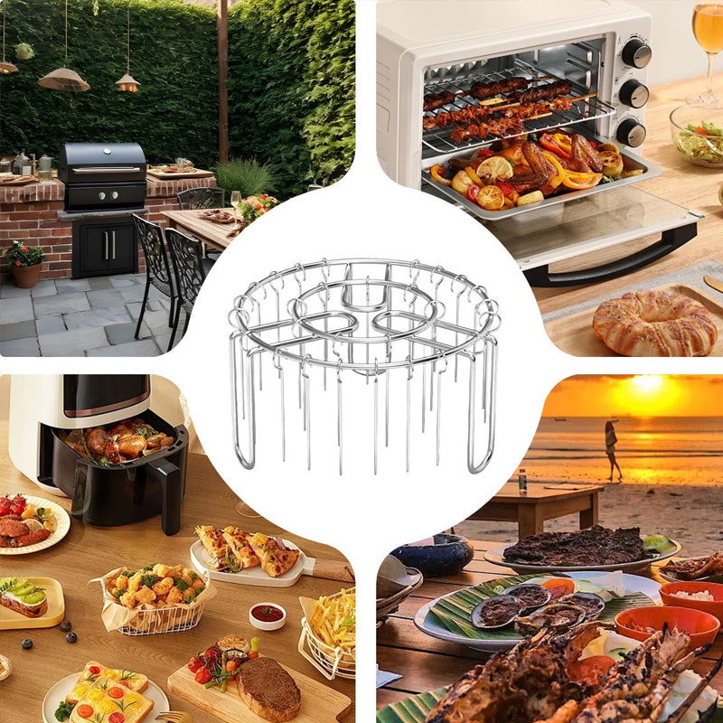 🔥 Spydstativ til luftfryser – Vertikal kebabholder i rustfritt stål til luftfrysere, ovner og hjemmelagde grillretter🍢