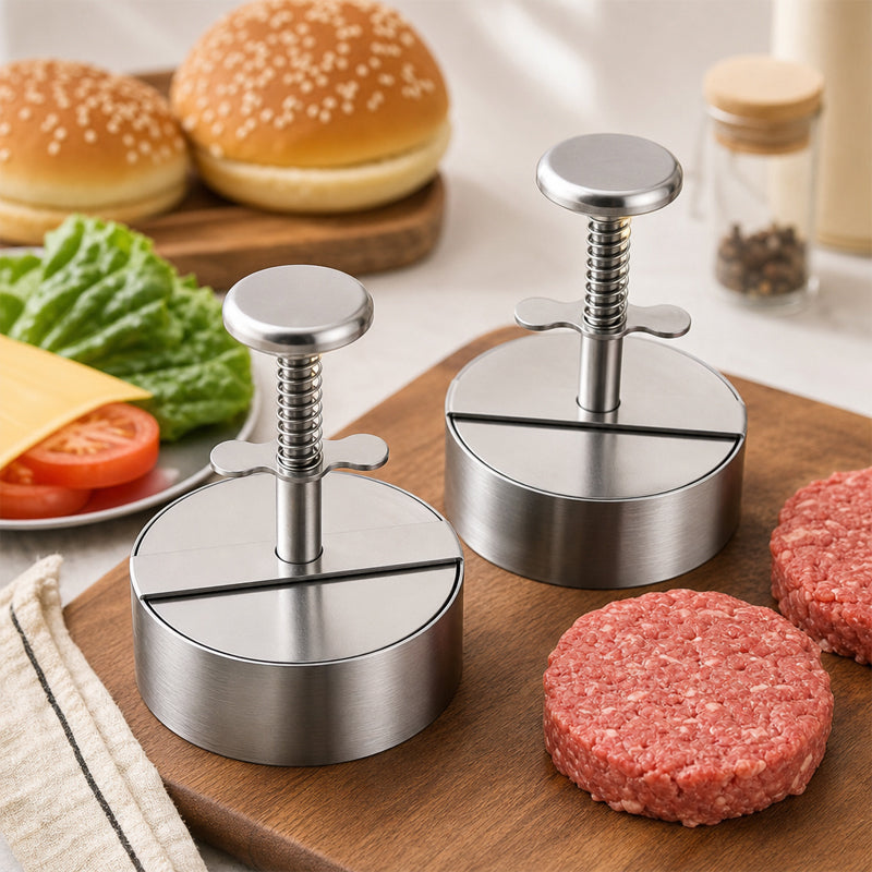 🍔 Burgerpresse i rustfritt stål | Lag perfekte, jevne burgere på en enkel måte