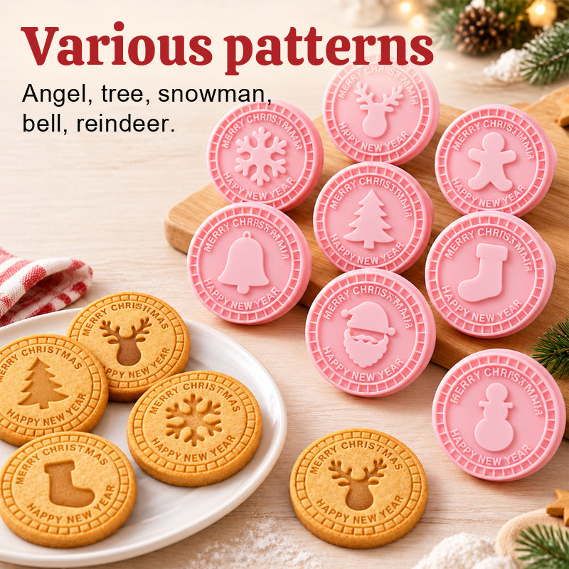 🎄🍪 Festlig sett med julekakeutstikkere – 3D-bakestempler til reinsdyr, snøfnugg og mer