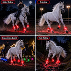 🐎LED-benbånd til hester | Lysende benbånd med høy synlighet for natt ridning