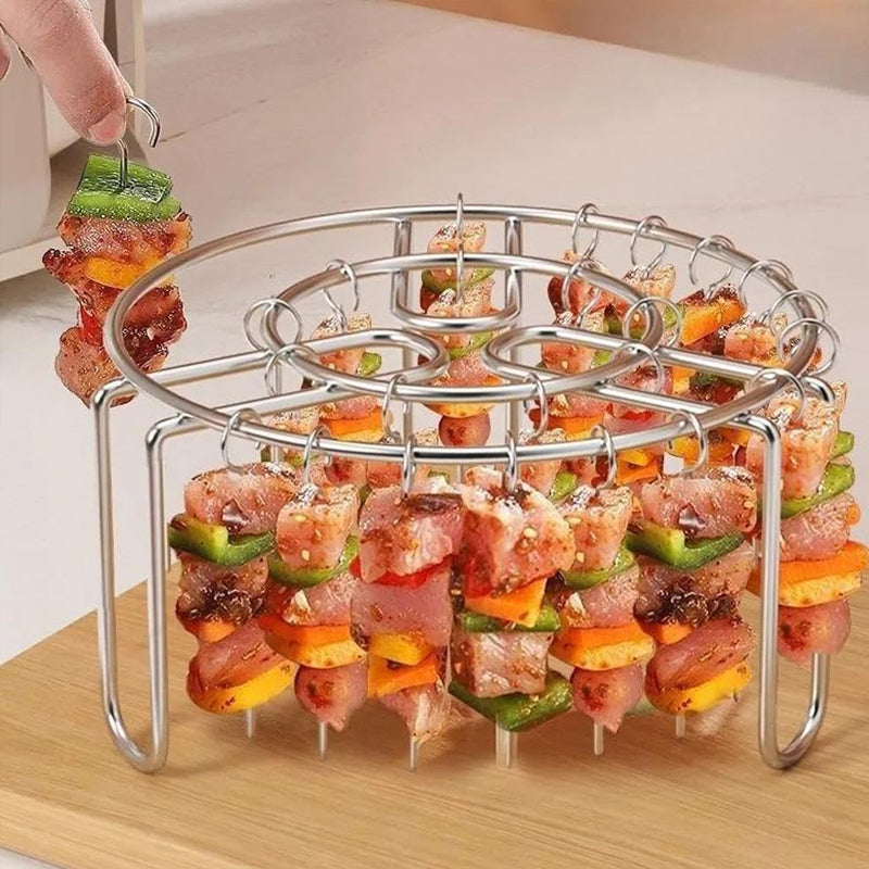🔥 Spydstativ til luftfryser – Vertikal kebabholder i rustfritt stål til luftfrysere, ovner og hjemmelagde grillretter🍢