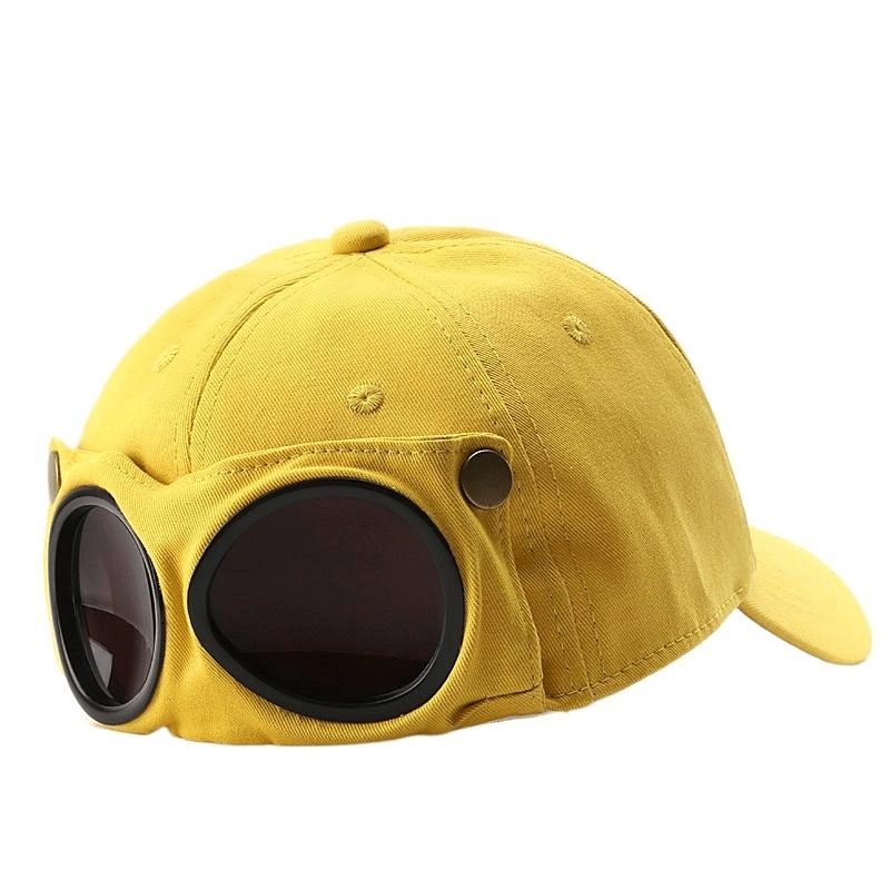 🤣 Baseballcap i aviator-stil — unike solbrilleholdere og vintage-detaljer i metall! 🧢✨