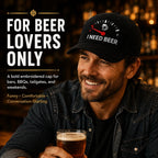 🧢 «I Need Beer»-brodert tanklokk: En morsom baseballcap! 🍺✨