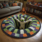 🎃3D-skjelett-vortex-vattert, rundt Halloween-teppe