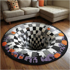 🎃3D-skjelett-vortex-vattert, rundt Halloween-teppe