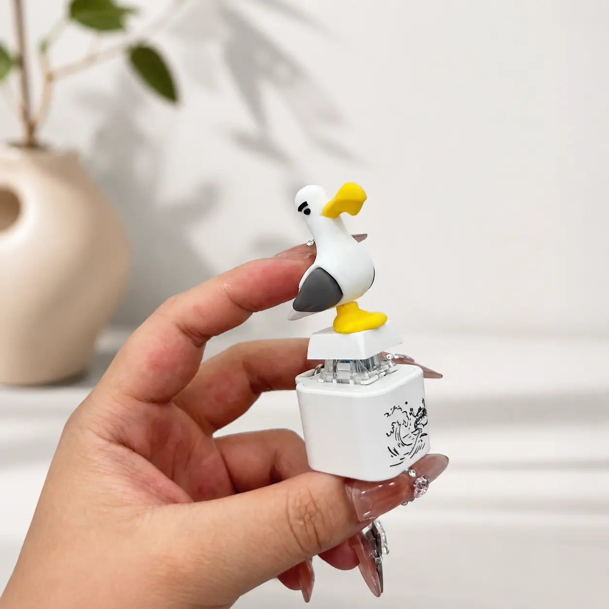 «Seagull MINE!»-nøkkelring med knapp – ekte lyd og LED-lys