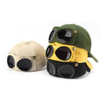🤣 Baseballcap i aviator-stil — unike solbrilleholdere og vintage-detaljer i metall! 🧢✨