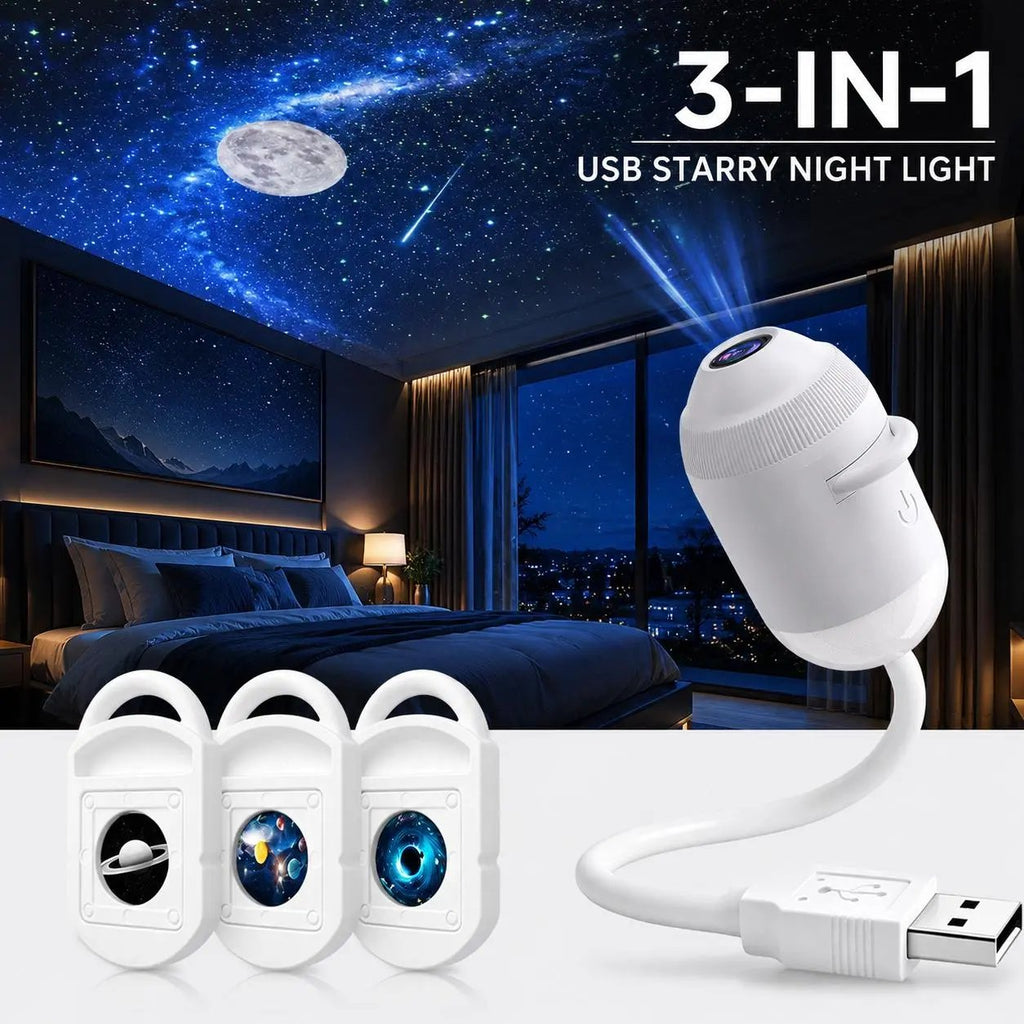 ✨ Plug-and-Play HD-stjerneprojektor