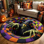 🎃3D-skjelett-vortex-vattert, rundt Halloween-teppe