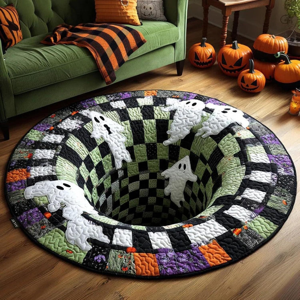 🎃3D-skjelett-vortex-vattert, rundt Halloween-teppe