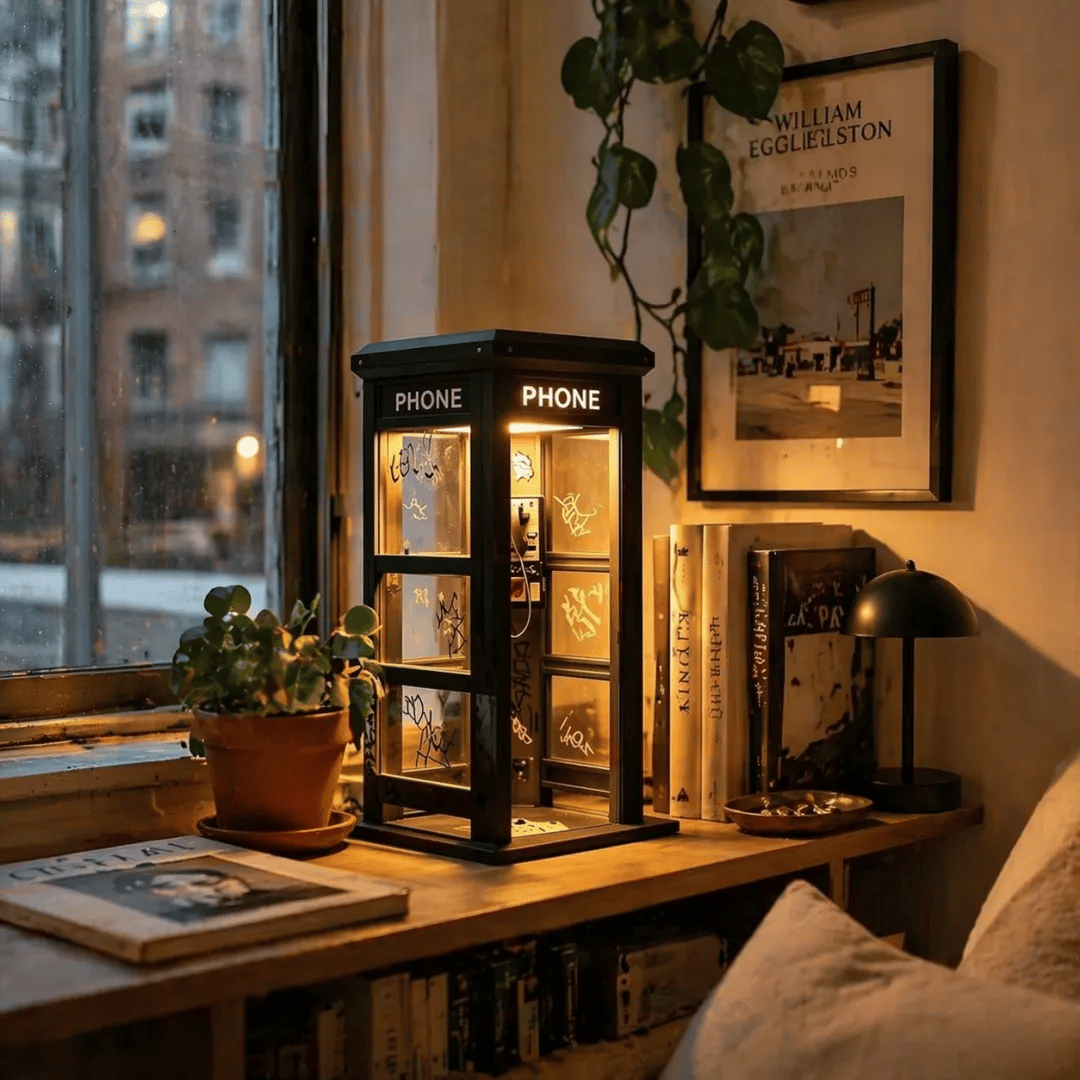 📞50 % RABATT NÅ✨Stemningslampe i stil med gammel telefonkiosk