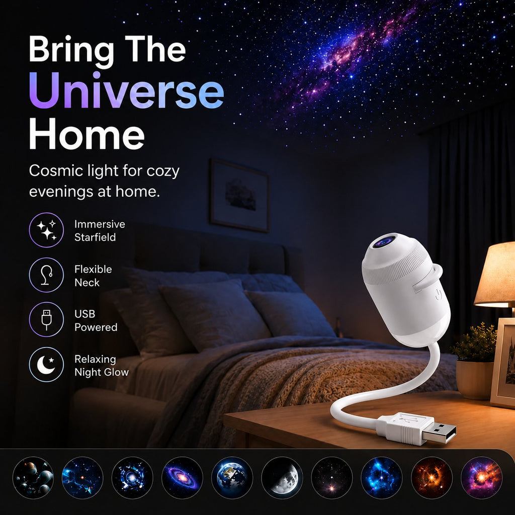✨ Plug-and-Play HD-stjerneprojektor