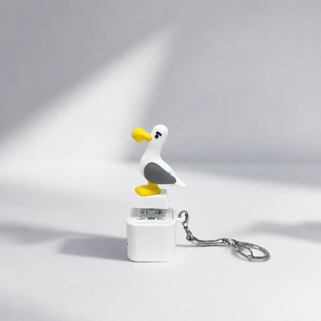 «Seagull MINE!»-nøkkelring med knapp – ekte lyd og LED-lys