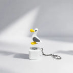 «Seagull MINE!»-nøkkelring med knapp – ekte lyd og LED-lys