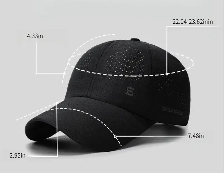 Baseballcap med hurtigtørkende UV-beskyttelse – Pustende, justerbar unisex-cap