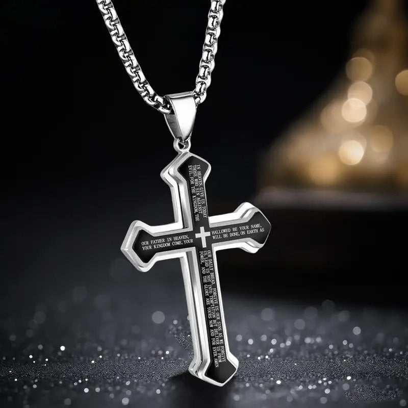 ✝️ «Fadervår»-korshalskjede – Unisex
